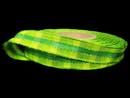 Wstążka 15mm kratka zielony neon