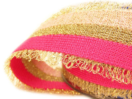 Taśma 40mm ozdobna dziana PASY róż