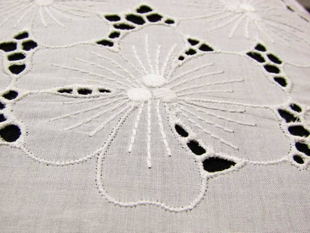 Koronka 160cm bawełniana haft angielski biała