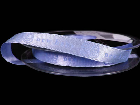 Wstążka 10mm atłas NEW BABY błękitna