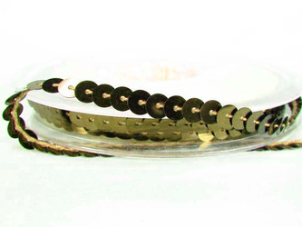 Taśma cekinowa 6mm khaki