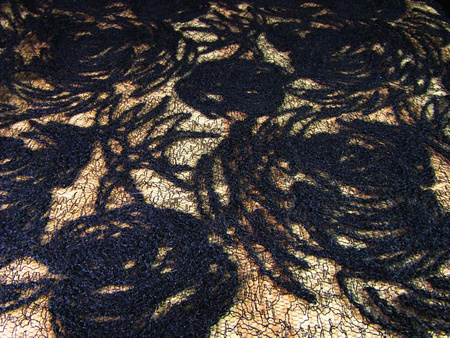 Tkanina 140cm RÓŻA czarna