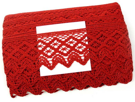 Koronka 6,8cm bawełniana czerwona malina