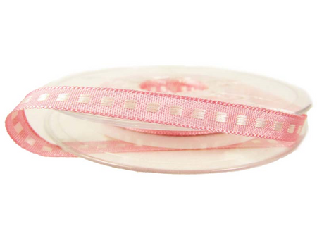 Taśma 7mm tkana BOX STITCH róż
