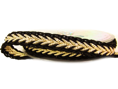 Taśma 1cm galonowa czarno-złota