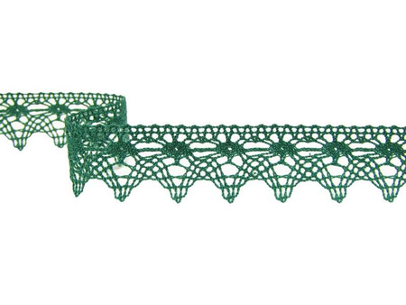 Koronka 2,5cm bawełniana ciemnozielona