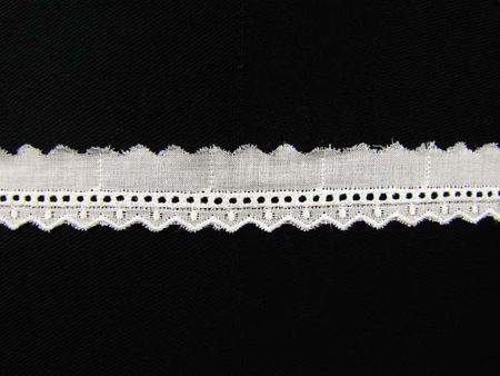 Koronka 2cm haft angielski biała