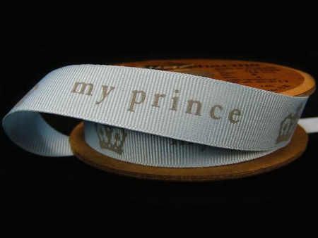 Wstążka 15mm ryps MY PRINCE błękitna