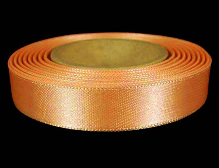 Wstążka 15mm atłas morela