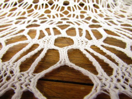 Koronka 140cm bawełniana klockowa biała