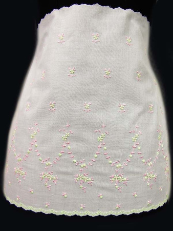 Koronka 30cm haft angielski róż_seledyn