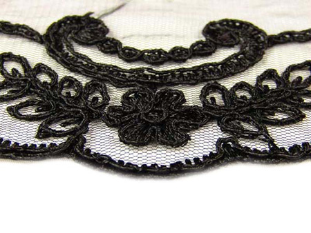 Koronka 6cm tiulowa czarna