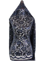 Koronka elastyczna cekin granat