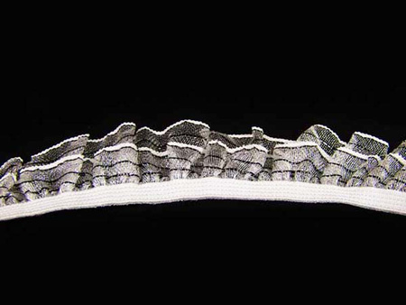 Falbanka 20mm elastyczna biało-czarna