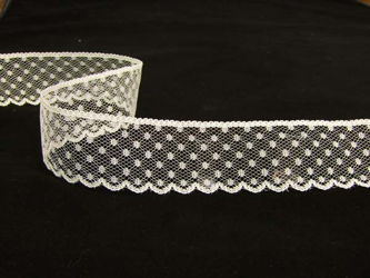 Koronka 3cm stabilna DOTS ecru