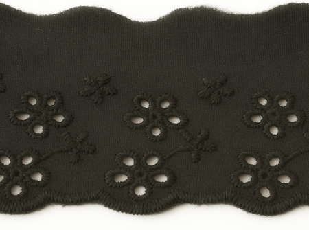 Koronka 5,5cm haft angielski czarna