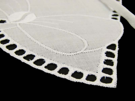 Kołnierzyk damski haft bawełna biały