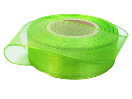 Wstążka 25mm organtyna zielona