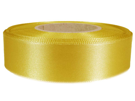 Wstążka 25mm atłas jednostronna jasne złoto