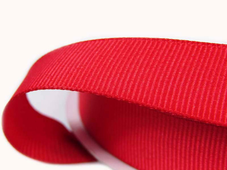 Taśma 15mm ryps poliestrowa czerwona