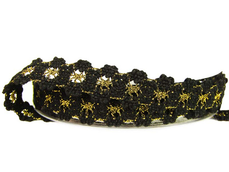 Wstawka 15mm bawełniana czarno_złota