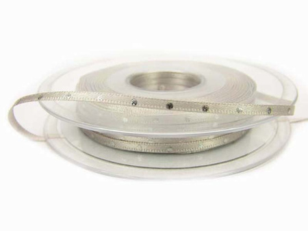 Wstążka 3mm atłas DOTTY popiel