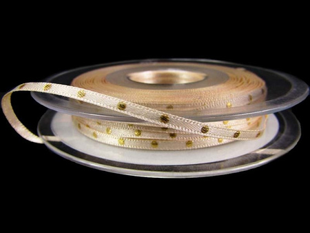 Wstążka 3mm atłas DOTTY ecru