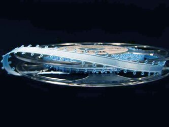 Wstążka 9mm atłas PICOT niebieska