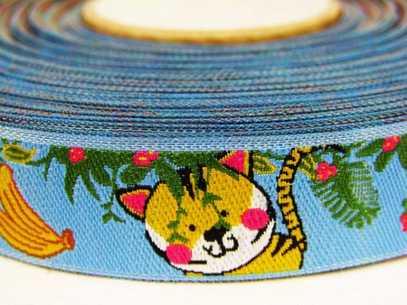 Taśma 16mm żakard AFRICA turkus