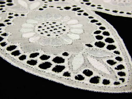 Kołnierzyk damski haft bawełna biały