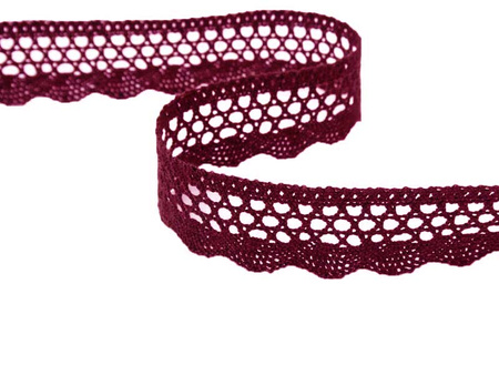 Koronka 3,5cm bawełniana bordo