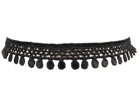 Taśma 1,6cm BĄBELEK poliester czarne