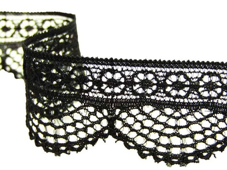 Koronka 2,5cm elastyczna czarna