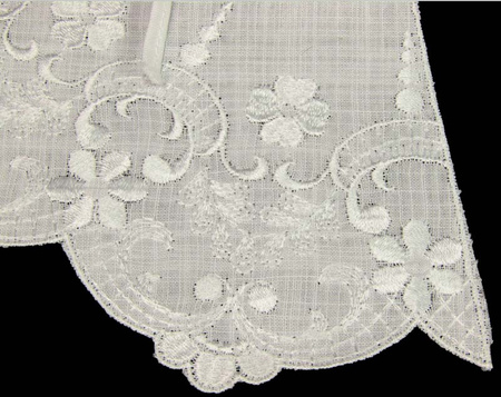 Kołnierzyk damski haft bawełna biały