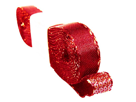 Wstążka 12mm atłas bordowo-złota