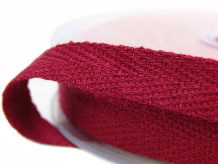 Taśma 10mm bawełniana jodełka bordo