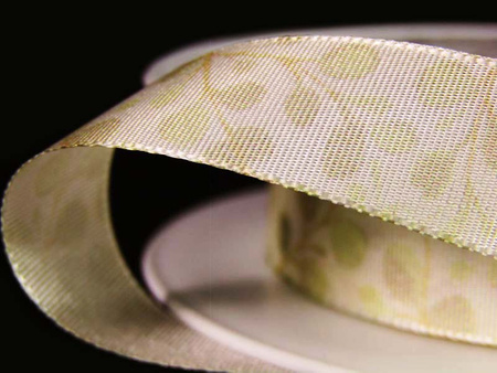 Wstążka 15mm tafta Eucalyptus jasny beż