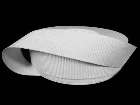 Taśma 22mm ryps poliestrowa biała