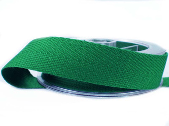 Taśma 20mm bawełniana jodełka zieleń butelka