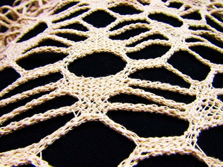 Koronka 140cm bawełniana klockowa natural