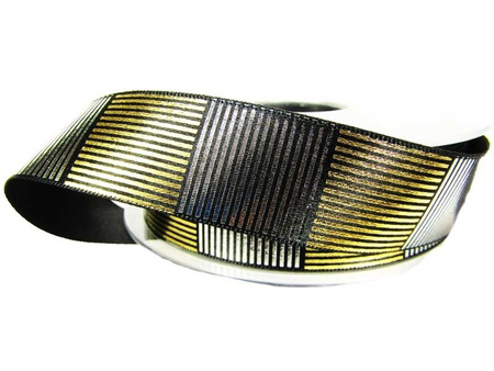 Wstążka 25mm atłas CROSS HATCH czarna