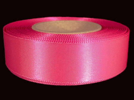 Wstążka 24mm atłas neon róż