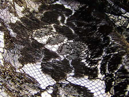 Koronka 115cm tiulowa podkład czarna