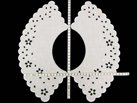 Kołnierzyk damski haft bawełna biały