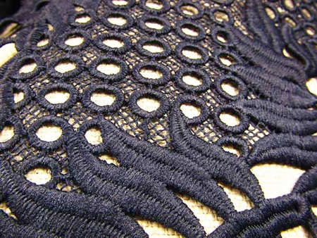 Koronka gipiurowa FERN LEAVES granat