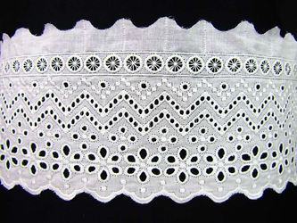 Koronka 11,5cm haft angielski biała