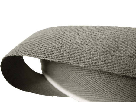 Taśma 18mm bawełniana jodełka popiel stalowy