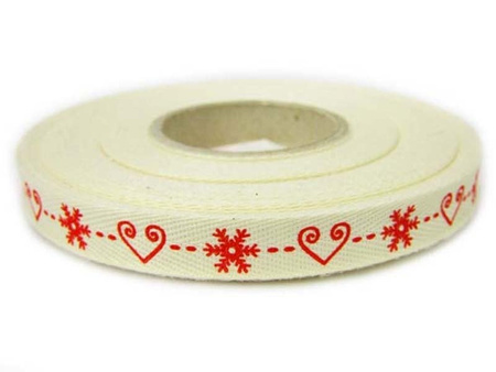 Wstążka 12mm bawełna MOTYW świąteczny
