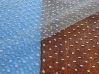 Tiul 150cm średnio sztywny KROPKI niebieski