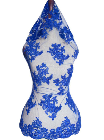 Koronka tiulowa haft z koderem chaber